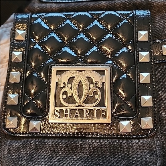 EUC SHARIF Designed NY BLACK AND SILVER CROSSBODY BAG - Picture 5 of 7